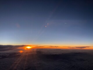 sunset view from the plane