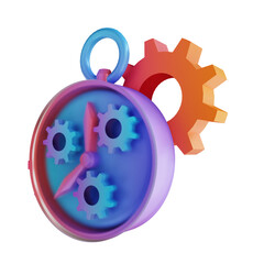 3D illustration colorful time management