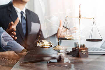Lawsuit and justice concept, Lawyer working with partner at law
