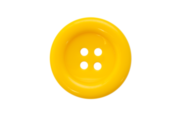 Isolated yellow button on a white background