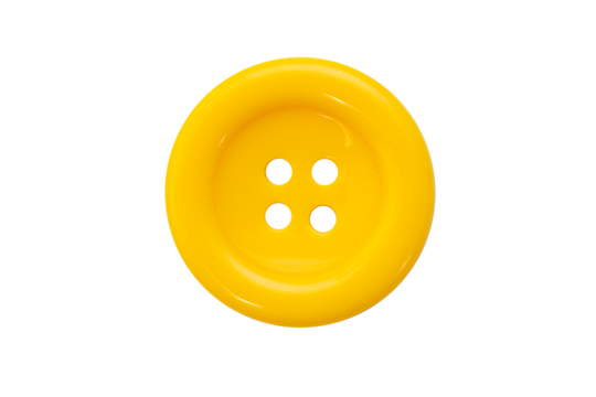 Isolated yellow button on a white background