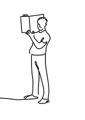 One continuous line drawing, delivery box 