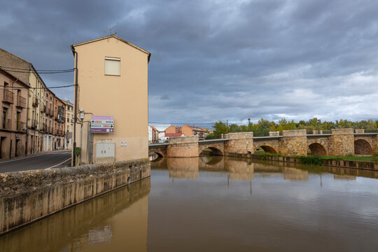 bridge over Duero river in San Esteban de Gormaz, province of Soria, Castile and León, Spain