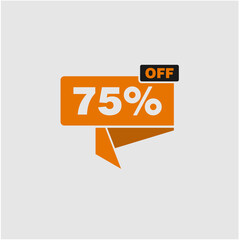 orange and black 75% off icon with modern design