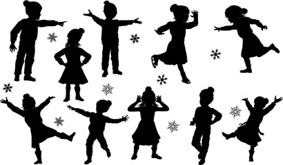 Silhouette Children Christmas Winter Clothing Set