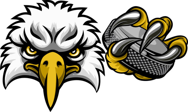 Eagle Ice Hockey Player Animal Sports Mascot