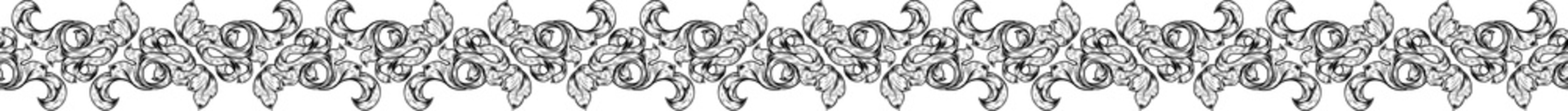 Art Nouveau Border Band Frame Floral Motif Pattern