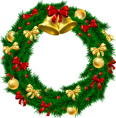 Fototapeta na wymiar Christmas Wreath Decoration