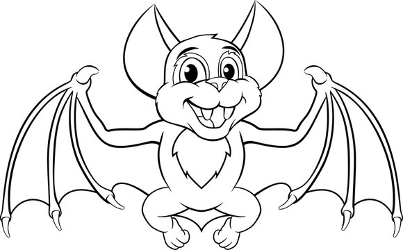 Cute Halloween Bat Cartoon Character