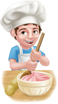 recommend clip art: Boy Kid Chef Child Cartoon Character Baking