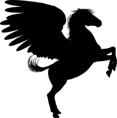 Silhouette Pegasus on Two Legs