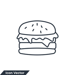 burger icon logo vector illustration. hamburger symbol template for graphic and web design collection