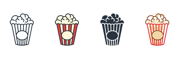 popcorn icon logo vector illustration. popcorn symbol template for graphic and web design collection