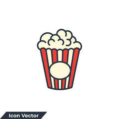 popcorn icon logo vector illustration. popcorn symbol template for graphic and web design collection