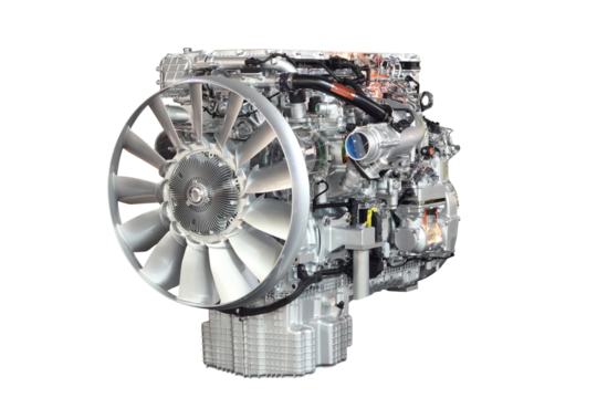 truck engine front view transparent