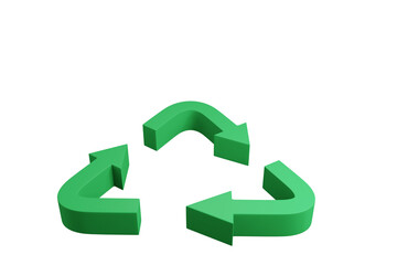 3D Rendering: Recycle Sign with Green Color 