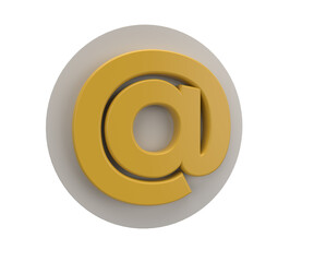 At Symbol, Email Address, Internet Communication, Email a symbol, minimal 3d render illustration