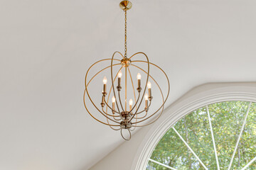Brass gold vintage orb chandelier pendant light
