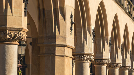 columns in cracow cloth halls