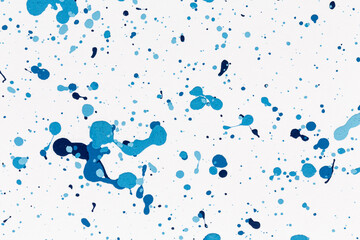 Blue paint drops texture background blue color