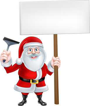 Santa Sqeegee Sign