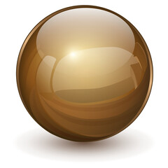 Glass sphere isolated, 3D icon illustration.