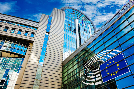 The European Parliament buildings in Brussels, Belgium