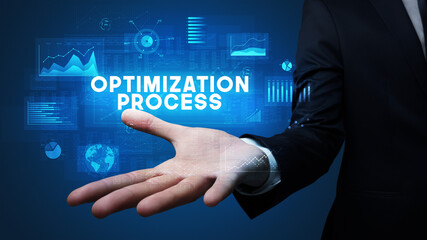 Hand of Businessman holding motivational message