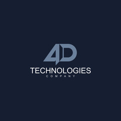 4D Technologies Logo Design Vector