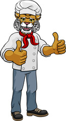 Wildcat Chef Mascot Cartoon Character