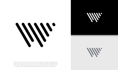 Initial W logo design. Innovative high tech logo template. 	
