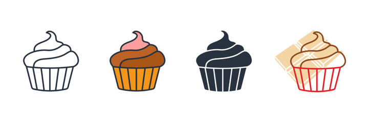 cupcake icon logo vector illustration. cupcake food symbol template for graphic and web design collection