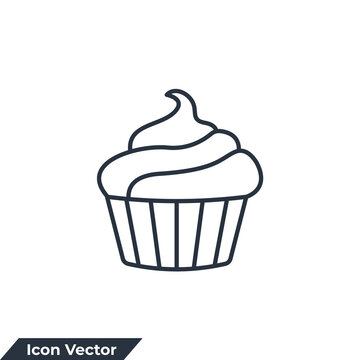 cupcake icon logo vector illustration. cupcake food symbol template for graphic and web design collection