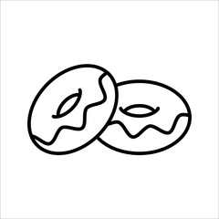 Donut icon isolated sign symbol vector illustration on white background. high quality black style vector icons