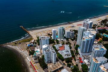 Fototapeta na wymiar Cartagena in Colombia from above | Luftbilder von der Stadt Cartagena in Colombia