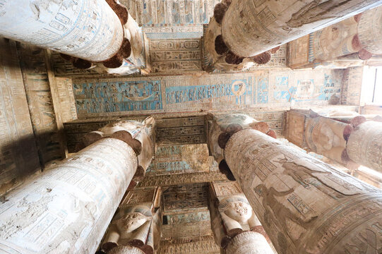 High columns in Egyptian temple