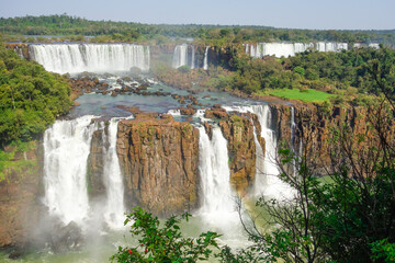 majestic Iguazu falls, in Brazil Argentina border. UNESCO World Heritage Site