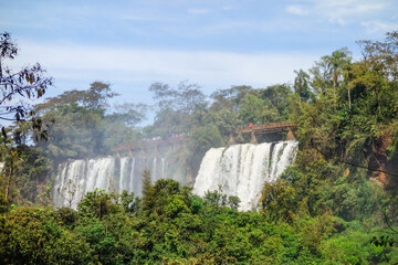 majestic Iguazu falls, in Brazil Argentina border. UNESCO World Heritage Site