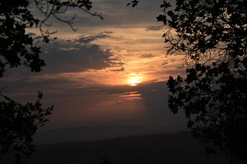 early morning sunrise in the clouds