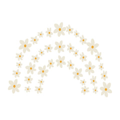 Cute rainbow with flowers