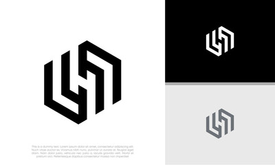 Initial H. HH logo design. Innovative high tech logo template. 