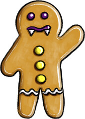 halloween gingerbread vampire man isolated