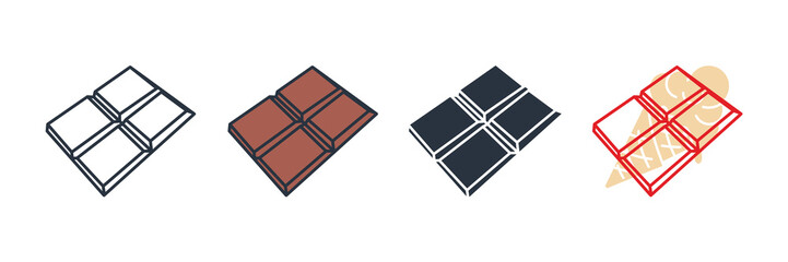 chocolate bar icon logo vector illustration. chocolate bar symbol template for graphic and web design collection