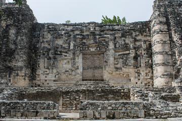 Mayan Ruins in the Rainforests of Calakmul Biosphere Reserve, Mexico.