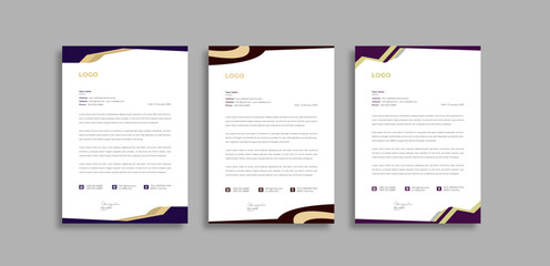 Modern and unique letterhead design template. A4 size