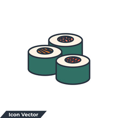sushi icon logo vector illustration. sushi symbol template for graphic and web design collection