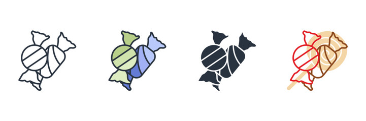 Candy bonbon icon logo vector illustration. bonbon symbol template for graphic and web design collection