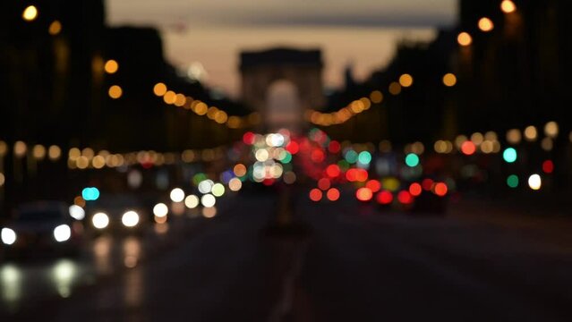 Night bokeh at Champs Elysee, Paris