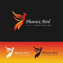 Template logo Phoenix, vektor burung api