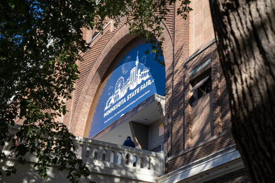 St. Paul, Minnesota - September 3, 2022: Logo And Sign For The Minnesota State Fair, At The Grandstand Arena